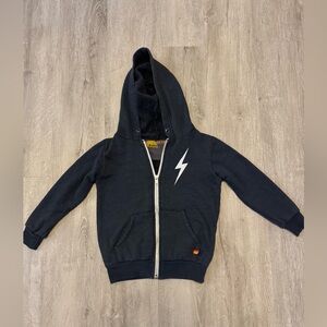 Aviator Nation Kids Black Hoodie with Lightning Bolt